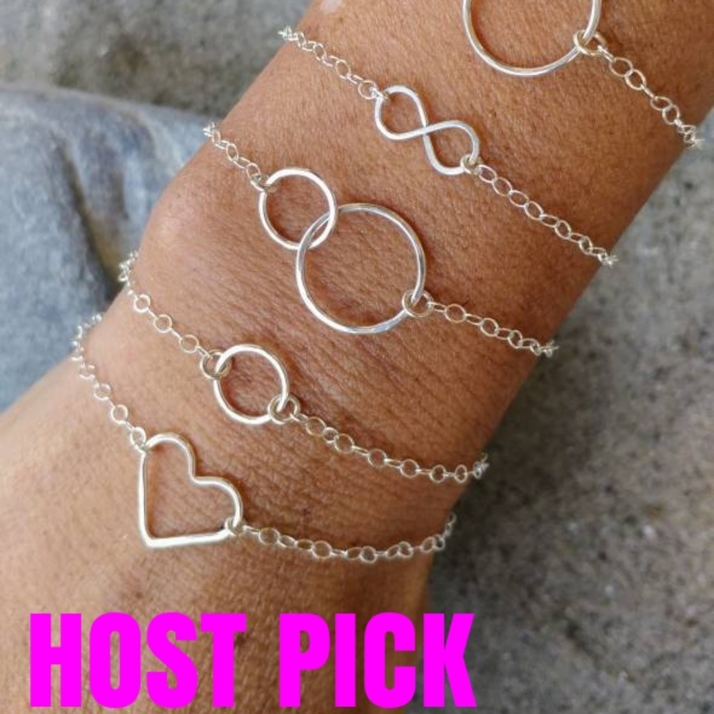 Minimalist bracelets in sterling silver and gold
